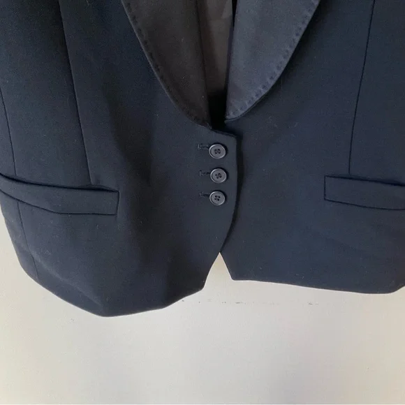 Smythe Les Vestes Peaked Lapel Wool Blend Tuxedo Blazer Black - Picture 6 of 10